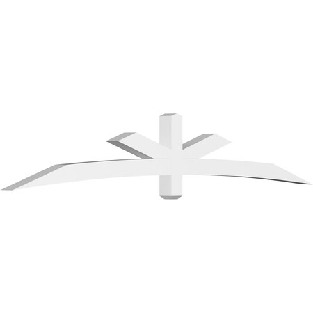 Ekena Millwork Alberta Architectural Grade PVC Gable Bracket, 108"W x 18"H x 4"D x 4"F, 4/12 Pitch GBP108X18X0404ALB00